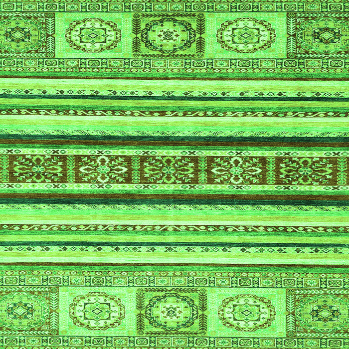 Square Machine Washable Oriental Green Modern Area Rugs, wshabs2639grn