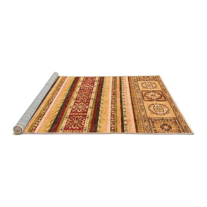 Sideview of Machine Washable Oriental Orange Modern Area Rugs, wshabs2639org