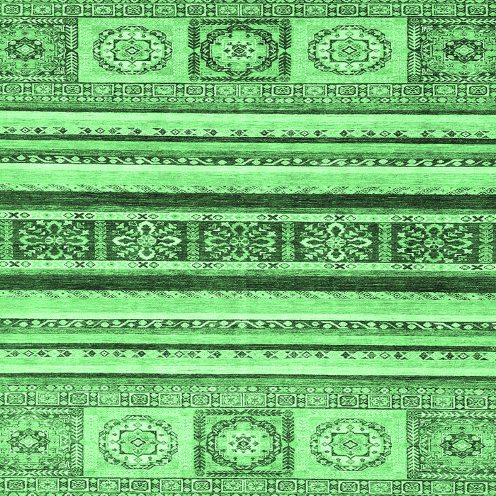 Square Machine Washable Oriental Emerald Green Modern Area Rugs, wshabs2639emgrn