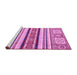 Sideview of Machine Washable Oriental Pink Modern Rug, wshabs2639pnk