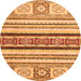 Round Oriental Orange Modern Rug, abs2639org