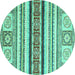 Round Oriental Turquoise Modern Rug, abs2639turq