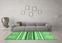 Machine Washable Oriental Emerald Green Modern Rug, wshabs2639emgrn