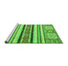 Sideview of Machine Washable Oriental Green Modern Area Rugs, wshabs2639grn