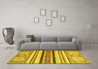 Machine Washable Oriental Yellow Modern Rug, wshabs2639yw