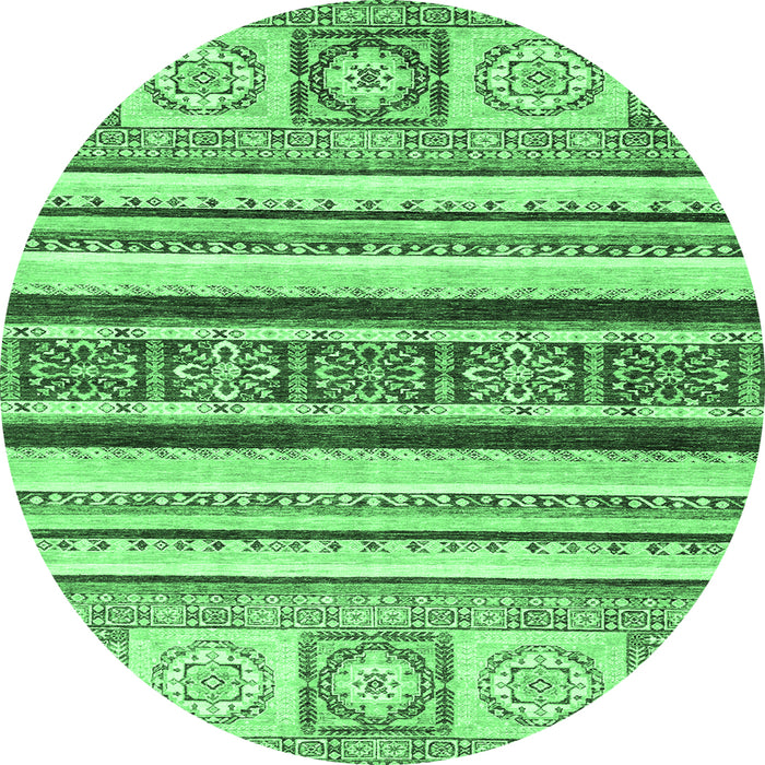 Round Oriental Emerald Green Modern Rug, abs2639emgrn