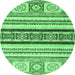 Round Oriental Emerald Green Modern Rug, abs2639emgrn