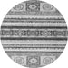 Round Machine Washable Oriental Gray Modern Rug, wshabs2639gry