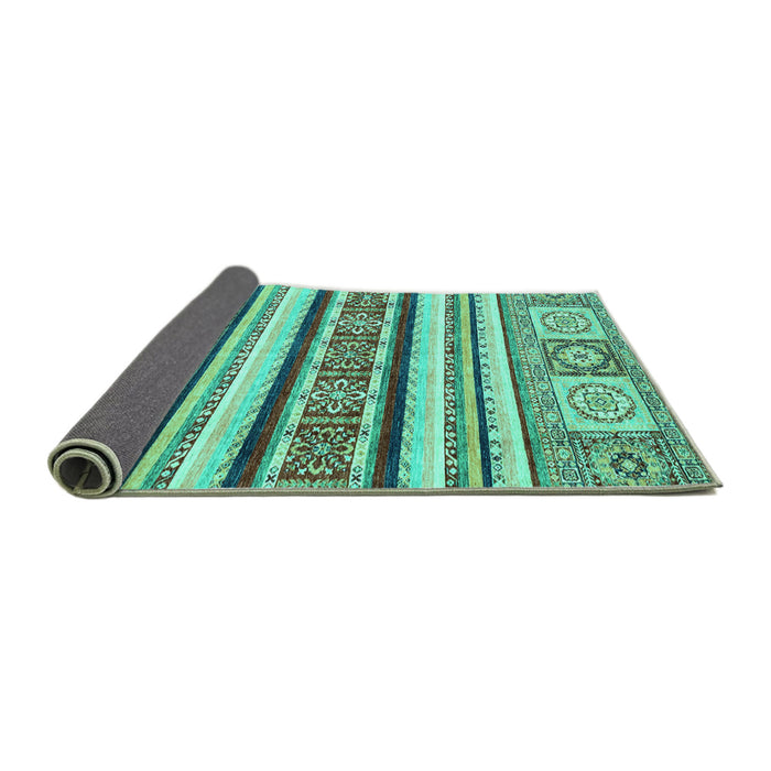 Sideview of Oriental Turquoise Modern Rug, abs2639turq