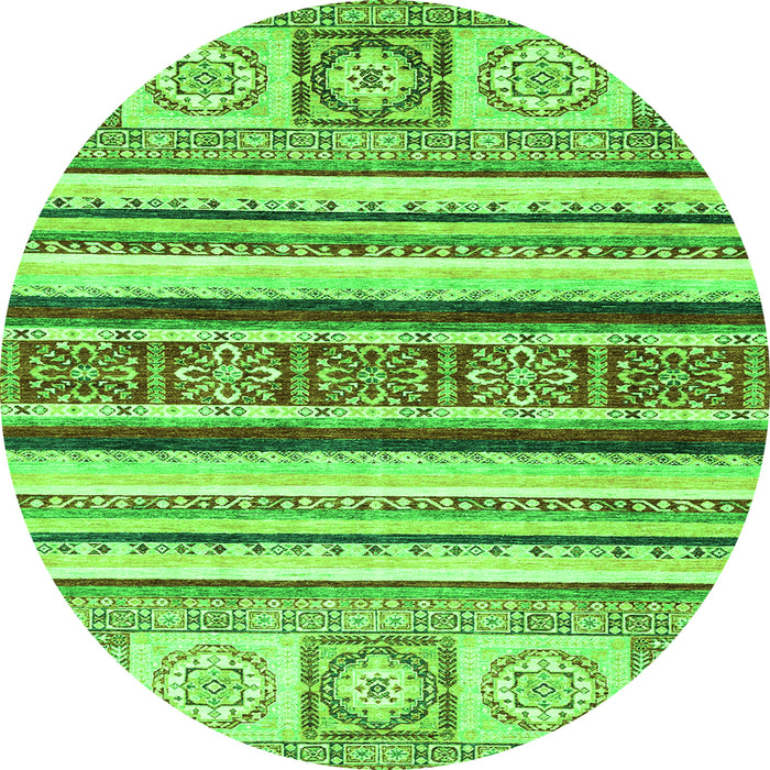 Round Oriental Green Modern Rug, abs2639grn