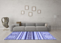 Machine Washable Oriental Blue Modern Rug, wshabs2639blu