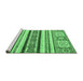 Sideview of Machine Washable Oriental Emerald Green Modern Area Rugs, wshabs2639emgrn