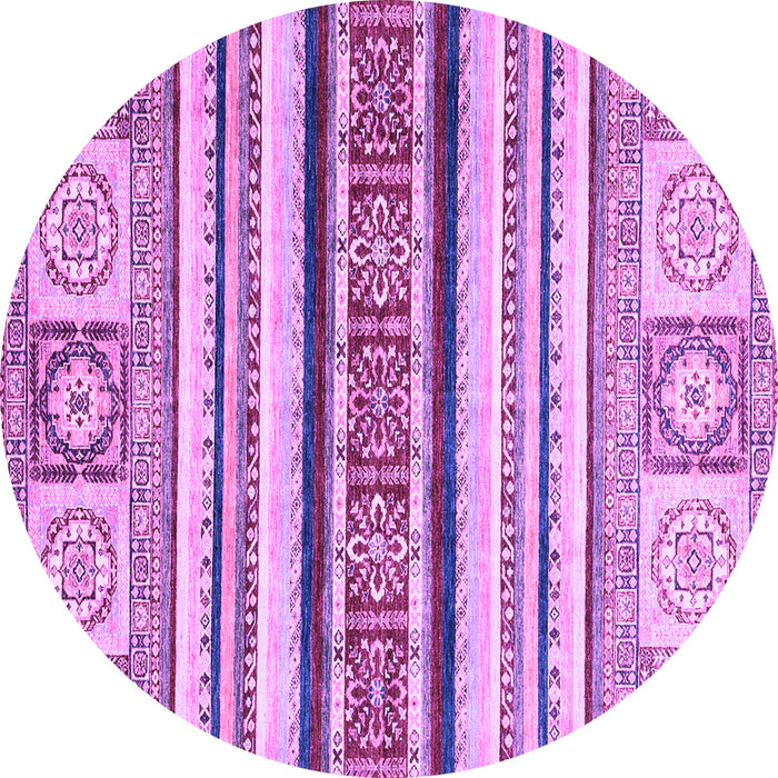 Round Machine Washable Oriental Purple Modern Area Rugs, wshabs2639pur