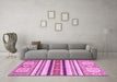 Machine Washable Oriental Pink Modern Rug in a Living Room, wshabs2639pnk