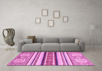 Machine Washable Oriental Pink Modern Rug, wshabs2639pnk