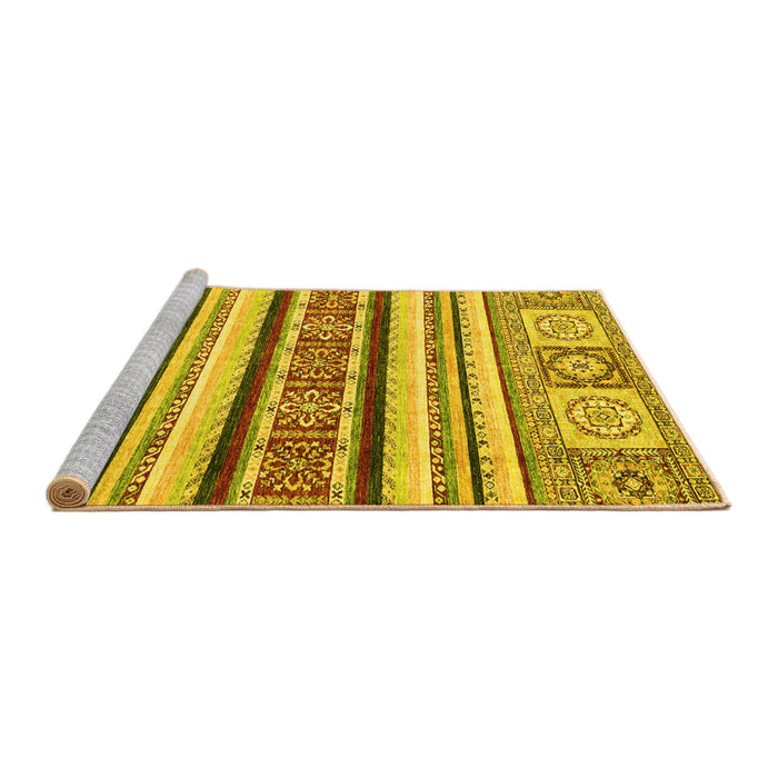 Sideview of Machine Washable Oriental Yellow Modern Rug, wshabs2639yw