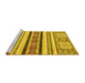 Sideview of Machine Washable Oriental Yellow Modern Rug, wshabs2639yw