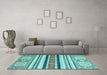 Machine Washable Oriental Light Blue Modern Rug in a Living Room, wshabs2639lblu