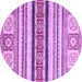 Round Oriental Purple Modern Rug, abs2639pur