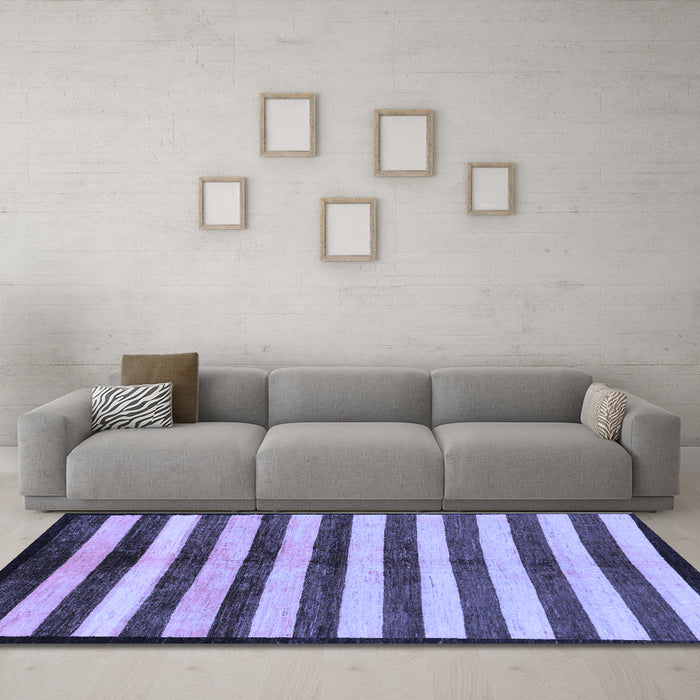 Machine Washable Oriental Blue Modern Rug in a Living Room, wshabs263blu