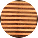 Round Oriental Orange Modern Rug, abs263org