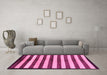 Machine Washable Oriental Pink Modern Rug in a Living Room, wshabs263pnk