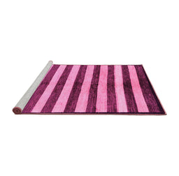 Sideview of Machine Washable Oriental Pink Modern Rug, wshabs263pnk