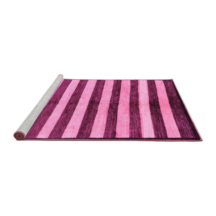 Sideview of Machine Washable Oriental Pink Modern Rug, wshabs263pnk