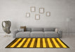 Machine Washable Oriental Yellow Modern Rug in a Living Room, wshabs263yw