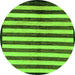 Round Machine Washable Oriental Green Modern Area Rugs, wshabs263grn