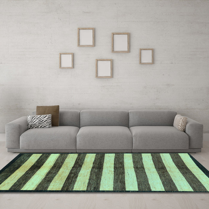 Machine Washable Oriental Light Blue Modern Rug in a Living Room, wshabs263lblu