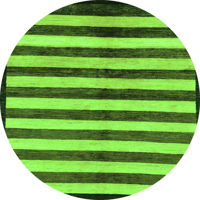 Round Oriental Green Modern Rug, abs263grn