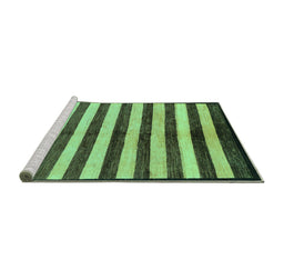 Sideview of Machine Washable Oriental Turquoise Modern Area Rugs, wshabs263turq