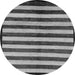 Round Machine Washable Oriental Gray Modern Rug, wshabs263gry