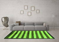 Machine Washable Oriental Green Modern Rug, wshabs263grn