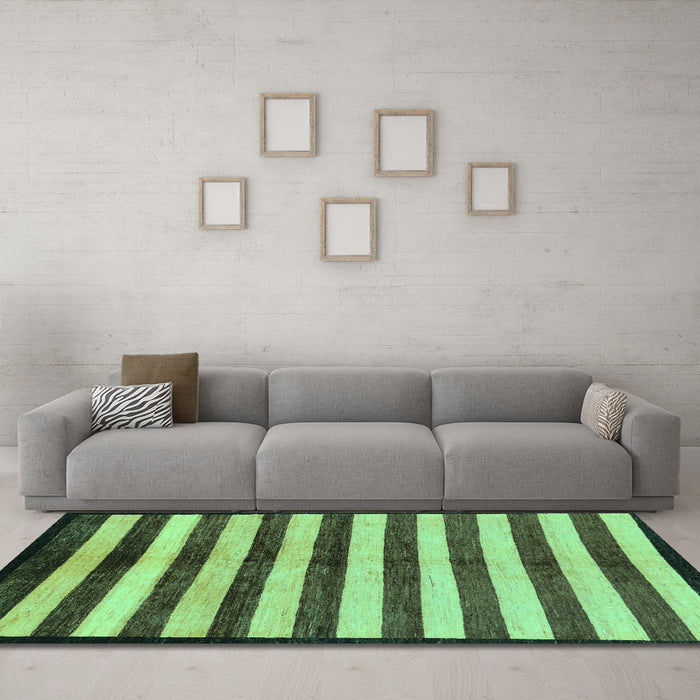 Machine Washable Oriental Turquoise Modern Area Rugs in a Living Room,, wshabs263turq