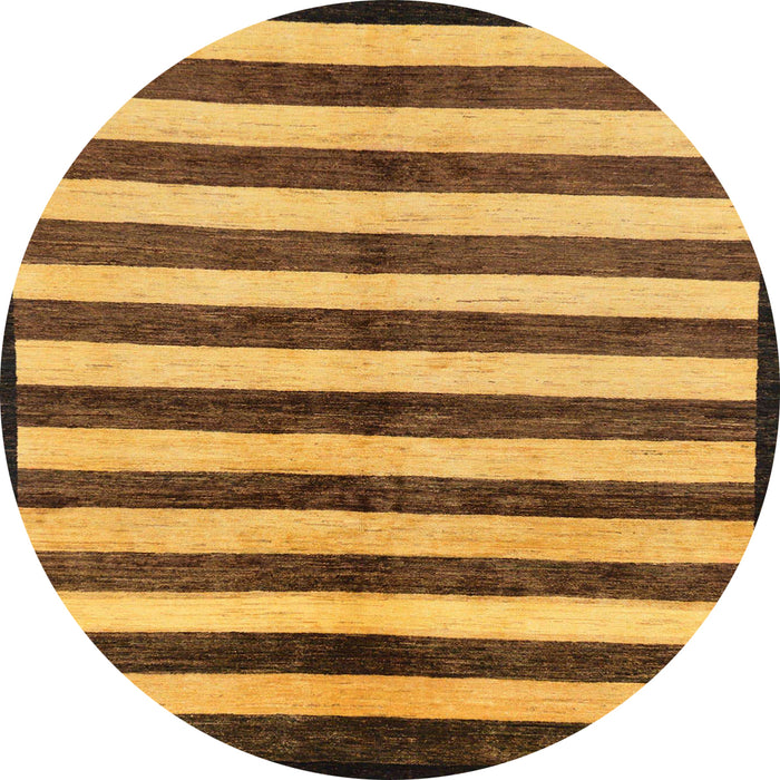 Round Abstract Red Brown Oriental Rug, abs263