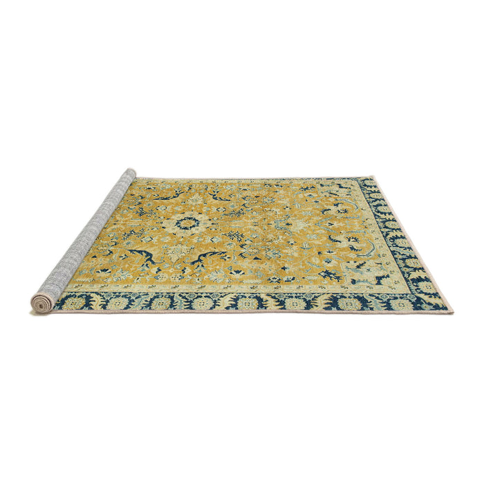 Sideview of Machine Washable Abstract Brown Rug, wshabs2640