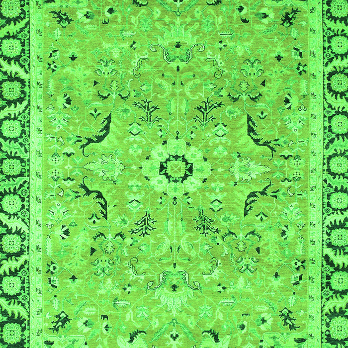 Machine Washable Oriental Green Modern Area Rugs, wshabs2640grn