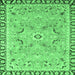 Square Machine Washable Oriental Emerald Green Modern Area Rugs, wshabs2640emgrn