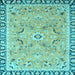 Square Oriental Light Blue Modern Rug, abs2640lblu