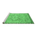 Sideview of Machine Washable Oriental Emerald Green Modern Area Rugs, wshabs2640emgrn