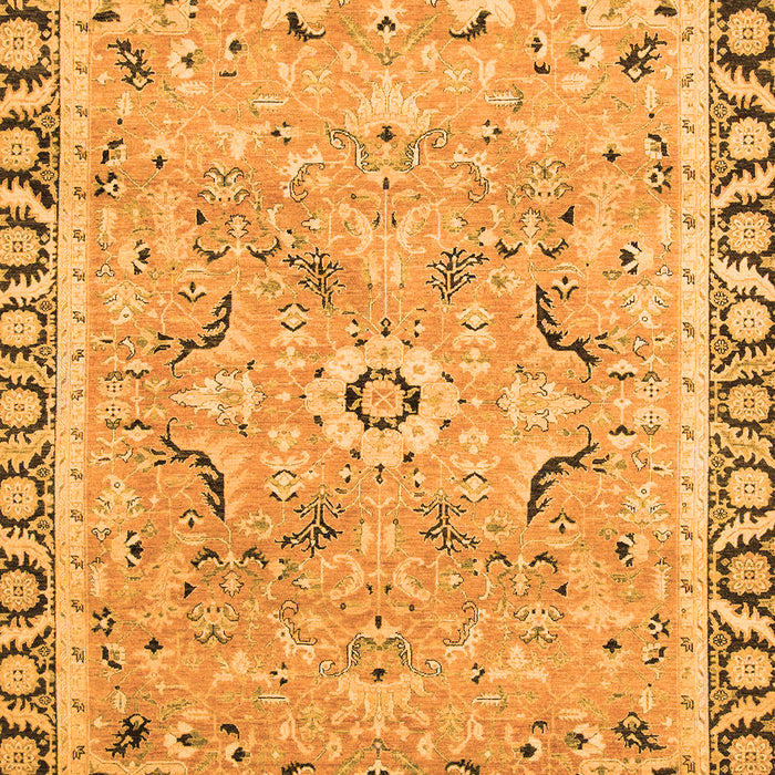 Machine Washable Oriental Orange Modern Area Rugs, wshabs2640org