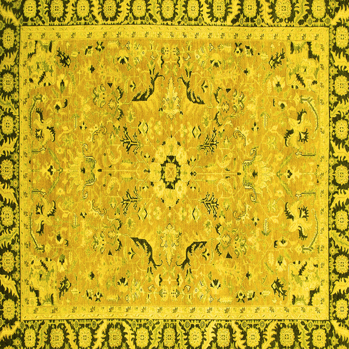 Square Oriental Yellow Modern Rug, abs2640yw