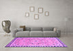 Machine Washable Oriental Purple Modern Area Rugs in a Living Room, wshabs2640pur