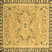 Square Machine Washable Oriental Brown Modern Rug, wshabs2640brn