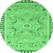 Round Oriental Emerald Green Modern Rug, abs2640emgrn