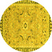 Round Oriental Yellow Modern Rug, abs2640yw