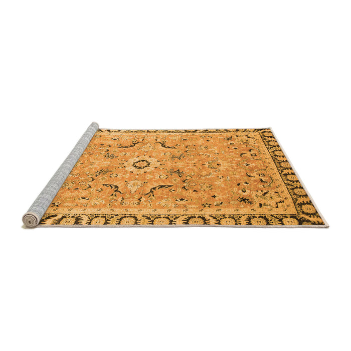 Sideview of Machine Washable Oriental Orange Modern Area Rugs, wshabs2640org