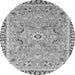 Round Oriental Gray Modern Rug, abs2640gry